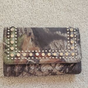 Studded Camouflage Clutch